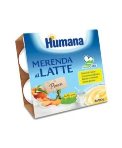 Humana Merenda Latte E Pesca 4 X 100g