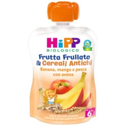 Hipp Frutta Frullata Bio Cereali Antichi Banana Mango E Pesca Con Avena 90gr