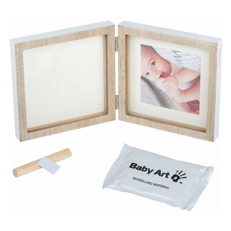 Baby Art Cornice Quadrata Per Foto E Impronta Neonato In Legno 4 Baby Art Cornice Quadrata Per Foto E Impronta Neonato In Legno - immagine 2