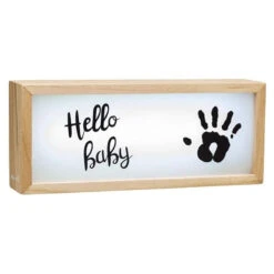 Baby Art Scatola Luminosa Personalizzabile Light Box Con Kit Impronta E Frase